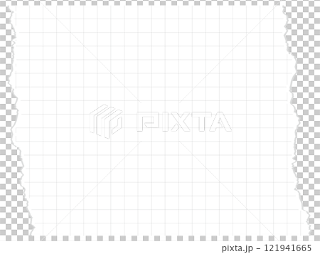 破れた方眼紙の背景イラスト　サイズ比率3:4　左右 121941665