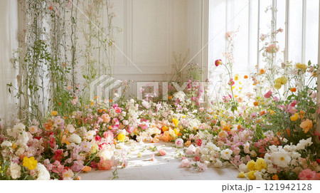 花のディスプレイのイメージ、パリのアパルトマン 花のディスプレイのイメージ、パリのアパルトマン 121942128