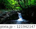森の中の小さな滝 121942147