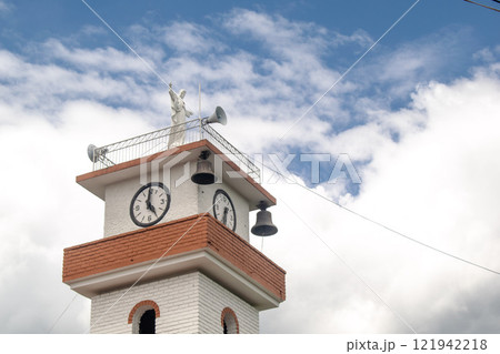 Church Tower with Christ Statue during Holy Week Church Tower with Christ Statue during Holy Week 121942218