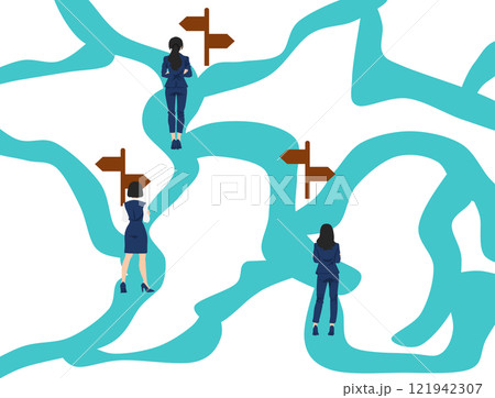 人生の分岐点のイラスト 121942307