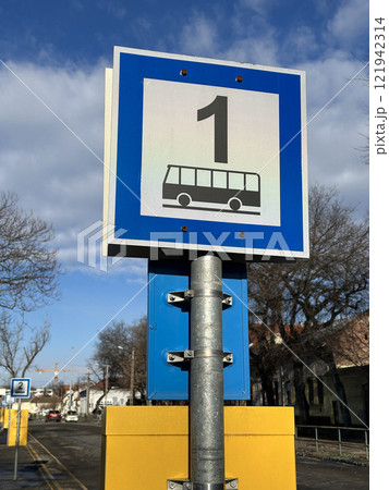 Bus sign at the terminal 121942314