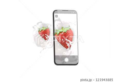 Phone screen capture macro photoshoot stop motion, isolated 121943885