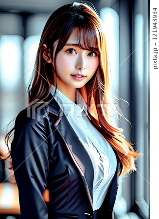 若い女性のビューティーイメージ　ワーキング　スーツ　 [AI生成画像] 121943934