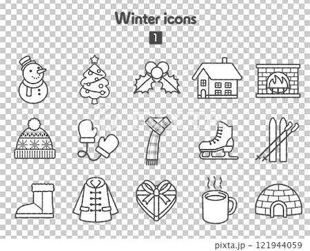 西洋風の冬のアイコン集 121944059