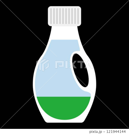 黒背景の洗剤ボトルイラスト 水7割の衝撃! 黒背景の洗剤ボトルイラスト 水7割の衝撃! 121944144
