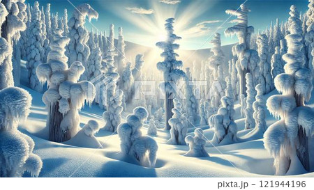 樹氷のイラスト 樹氷のイラスト 121944196