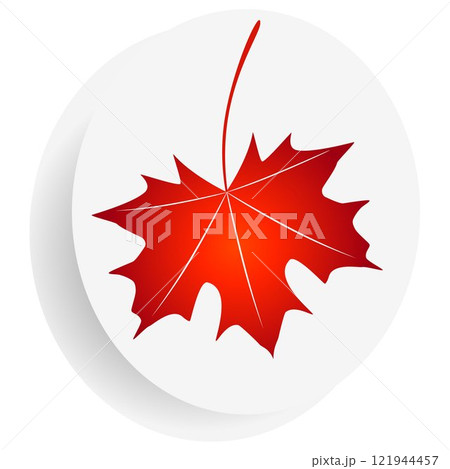 The red maple leaf in a circle. The red maple leaf in a circle. 121944457