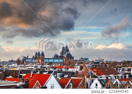 Amsterdam, Netherlands View of the Cityscape from De Pijp Amsterdam, Netherlands View of the Cityscape from De Pijp 121944545