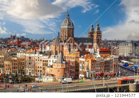 Amsterdam, Netherlands Over the Old Centre District 121944577