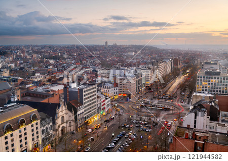 Brussels, Belgium with traffic along Boulevard de Waterloo Brussels, Belgium with traffic along Boulevard de Waterloo 121944582