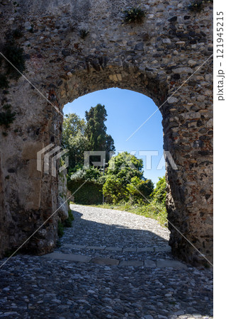 Details of architecture of Castello di MIlazzo, Sicily, Italy 121945215