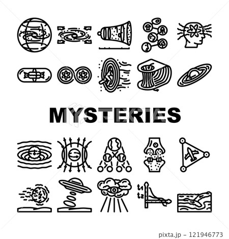 unsolved mysteries question ask icons set vector 121946773
