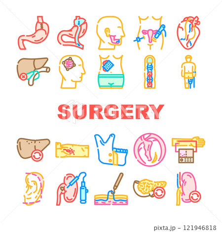 surgery doctor scalpel icons set vector 121946818
