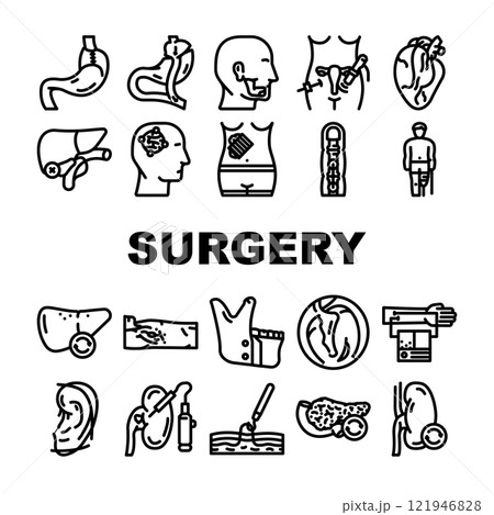 surgery doctor scalpel icons set vector surgery doctor scalpel icons set vector 121946828