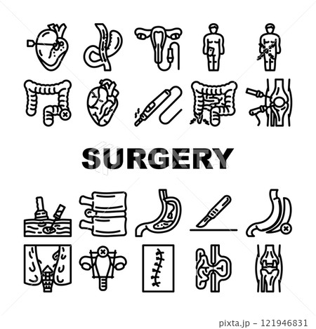 surgery medical operation icons set vector 121946831