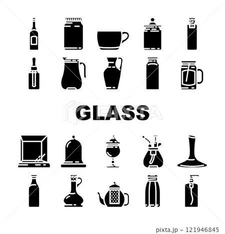 glass packaging transparency icons set vector 121946845