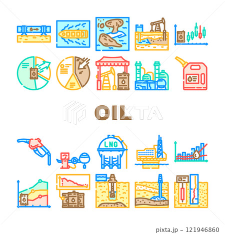 oil industry petroleum drilling icons set vector oil industry petroleum drilling icons set vector 121946860
