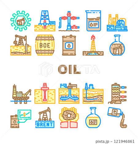 oil industry petroleum refinery icons set vector oil industry petroleum refinery icons set vector 121946861