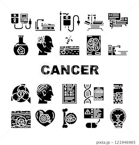 cancer treatment chemotherapy icons set vector cancer treatment chemotherapy icons set vector 121946965