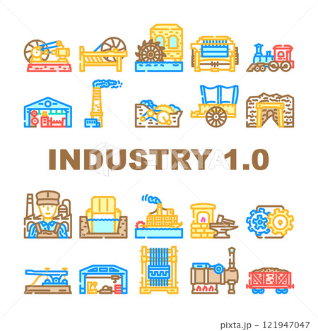 industry 1 industrialization icons set vector industry 1 industrialization icons set vector 121947047