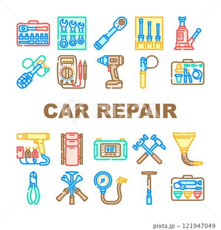 car repair tools icons set vector car repair tools icons set vector 121947049