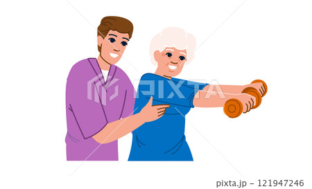 doctor physical therapist rehabilitation vector doctor physical therapist rehabilitation vector 121947246