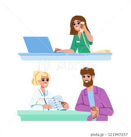reception medical office receptionist vector 121947257