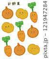 野菜（玉ねぎ、にんじん、じゃがいも）のイラストセット 121947284