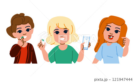 medicine kid pills girl vector medicine kid pills girl vector 121947444