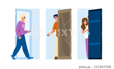 family door home open vector family door home open vector 121947506