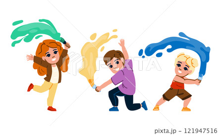 creative paint art brush kid vector creative paint art brush kid vector 121947516