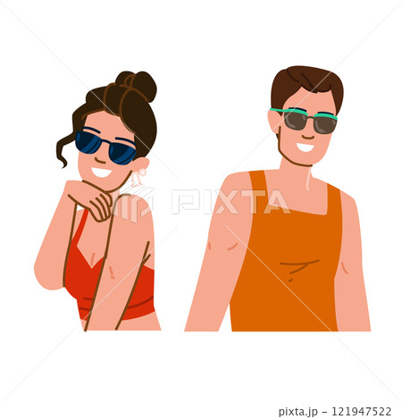 young sunglasses man woman vector 121947522