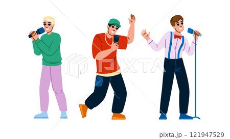 sing singer man vector 121947529
