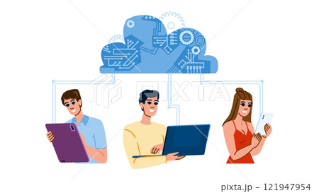 service cloud computing vector 121947954