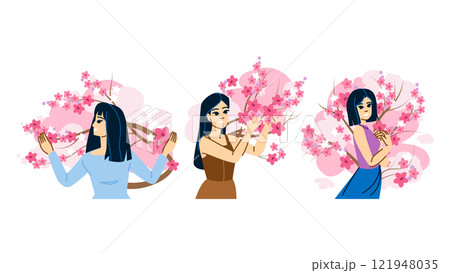 flower cherry blossom viewing vector 121948035