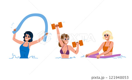 pool water aerobics vector pool water aerobics vector 121948053