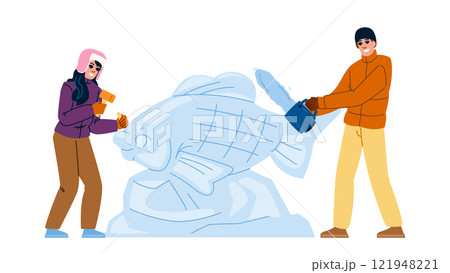 castle ice sculpture vector 121948221