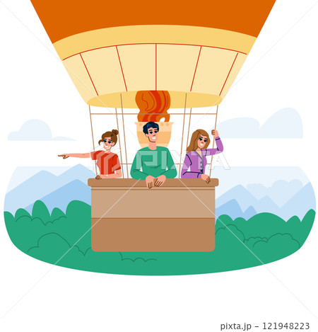 sky hot air balloon ride vector 121948223