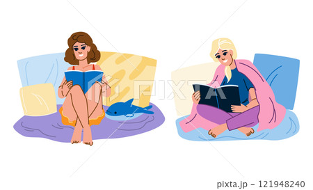 interior cozying up book vector 121948240