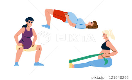 balance pregnant fitness exercises vector 121948293