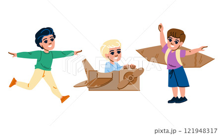 freedom kid boy fly vector 121948317