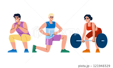 deadlifts fitness exercises leg vector 121948329
