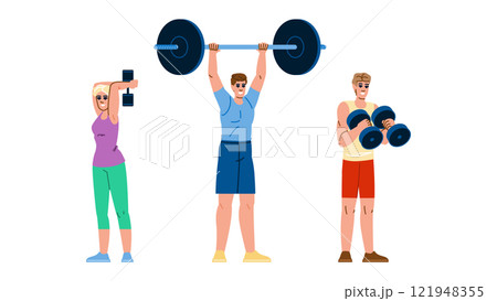 curl fitness exercises arm vector 121948355