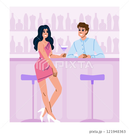 conversation chatting with bartender vector 121948363