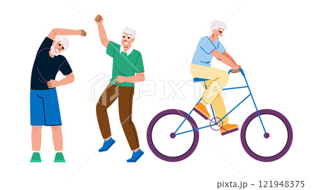 exercise active senior man vector 121948375