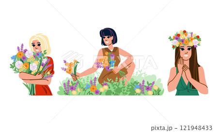 spirit wildflower woman vector spirit wildflower woman vector 121948433