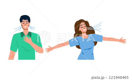 meditation breath relax vector 121948465