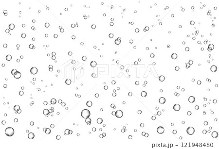 Oxygen air bubbles  flow  in water on white  background. 121948480