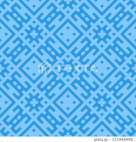 Blue geometric ornament flat illustration. Blue geometric ornament flat illustration. 121948499